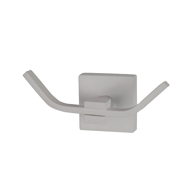  DUAL ROBE HOOK  TEXTURE MATT WHITE