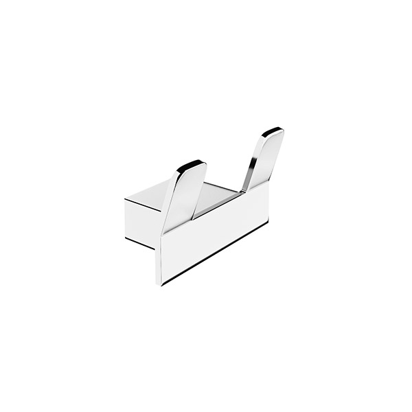  DUAL ROBE HOOK SHINY STAINLESS STEEL