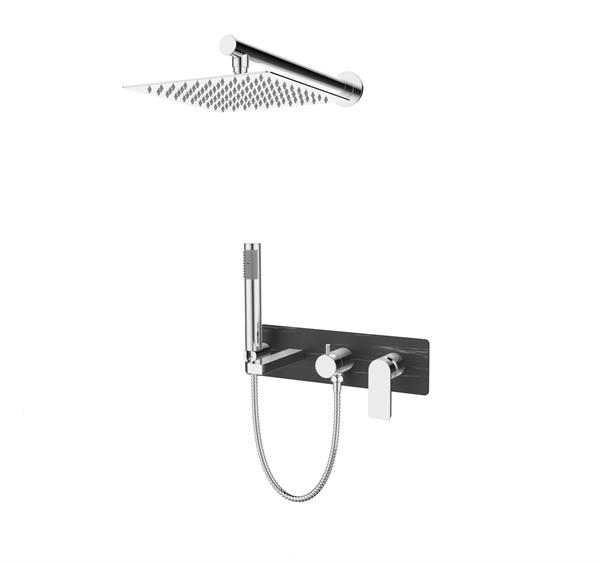 Bien Water Flowbox  Horizontal  Concealed Bath Mixer 3F - Black Rock - Chrome