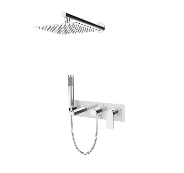 Bien Water Flowbox  Horizontal  Concealed Bath Mixer 3F - White Tempered Glass - Chrome