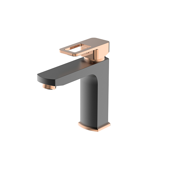 Bien Salvo Plus  Basin Mixer, Texture Matt Black - Rose Gold