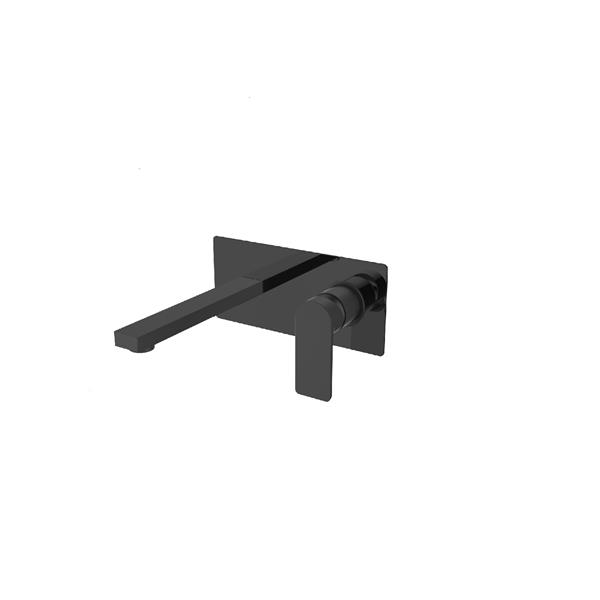 Bien Square Concealed Basin Mixer Surface Mounted Parts-Black Tempered Glass-Matt Black