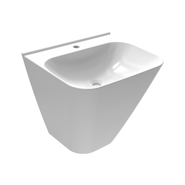 MONOBLOK LAVABO 55 cm TEK DELİKLİ BUZ BEYAZI EKS.