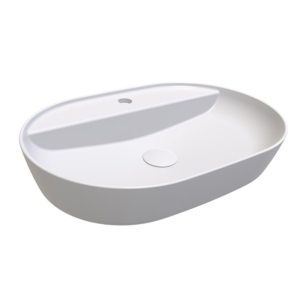 COUNTER TOP WASHBASIN SINGLE HOLE SATIN WHITE