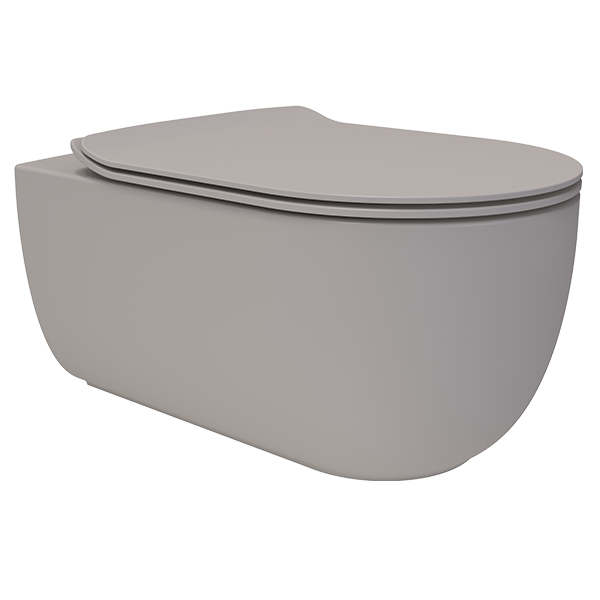 WALL HUNG WC PANS NO-RIM CONCEALED FIXING SATIN KAPUCINO
