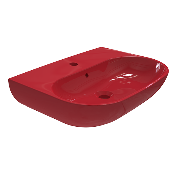 WALL MOUNTING WASHBASIN WITH HOLE RED 