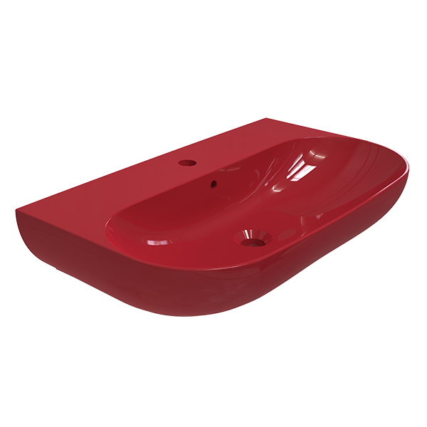 WALL MOUNTING WASHBASIN WITH HOLE  RED