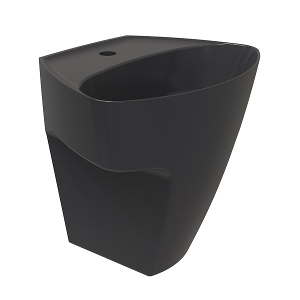 MONOBLOCK WASHBASIN WITH HOLE  - SATIN BLACK