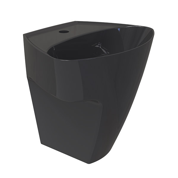 MONOBLOCK WASHBASIN WITH HOLE  - SHINY BLACK