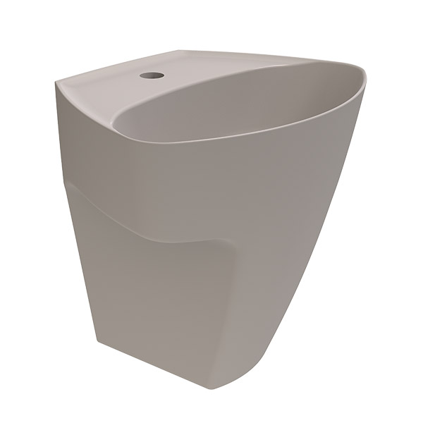 MONOBLOCK WASHBASIN WITH HOLE  - SATIN KAPUCINO