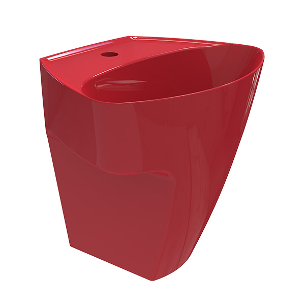 MONOBLOCK WASHBASIN WITH HOLE  - RED