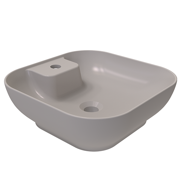 SQUARE COUNTER TOP WASHBASIN SINGLE HOLE SATIN KAPUCINO