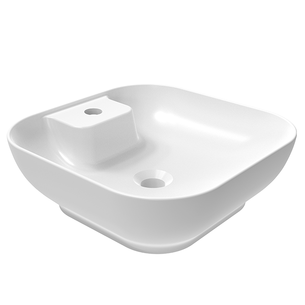 SQUARE COUNTER TOP WASHBASIN SINGLE HOLE İPEK MATT WHITE