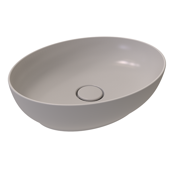 OVAL COUNTER TOP WASHBASIN  WITHOUT HOLE SATIN KAPUCINO