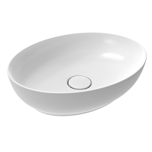 OVAL COUNTER TOP WASHBASIN  WITHOUT HOLE  İPEK MATT WHITE