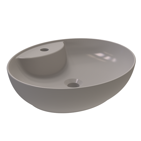 OVAL COUNTER TOP WASHBASIN SINGLE HOLE SATIN KAPUCINO