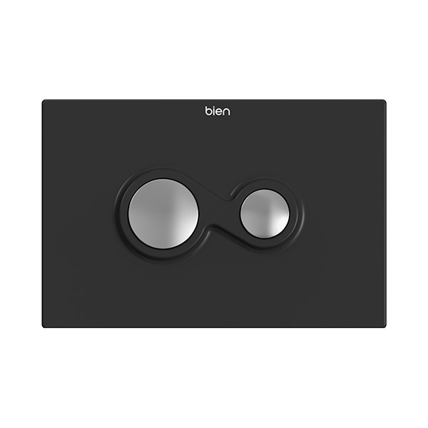 Actuator Plates - Matt Black - Buton - Shiny Chrome