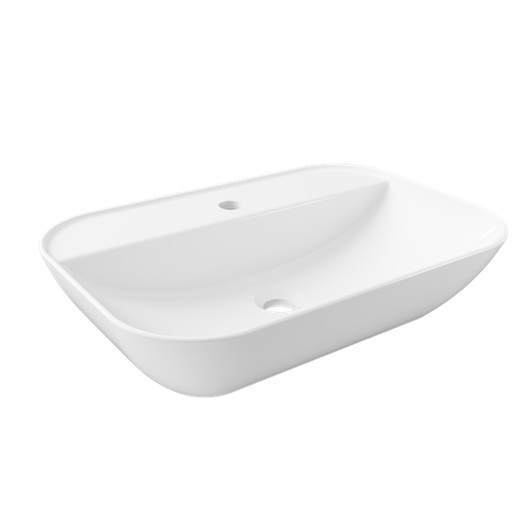 NICOLE DİKDÖRTGEN   GÖVDE ÜSTÜ LAVABO 60 cm TEK DELİKLİ 