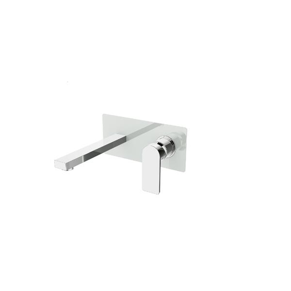Bien Square Concealed Basin Mixer Surface Mounted Parts- White Tempered Glass-Chrome